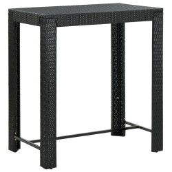 Ensemble de bar de jardin 7 pcs avec coussins noir poly rotin 513548513548