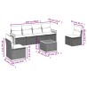 Salon de jardin 7 pcs avec coussins noir résine tressée 513549513549