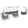 Salon de jardin avec coussins 7 pcs gris résine tressée 513552513552