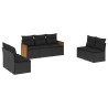 Salon de jardin 7 pcs avec coussins noir résine tressée 513553513553