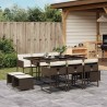 Ensemble à manger de jardin et coussins 11 pcs marron rotin 513556513556