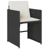 Ensemble à manger de jardin 11 pcs coussins noir résine tressée 513584513584
