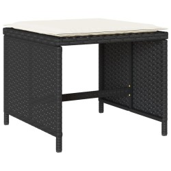 Ensemble à manger de jardin 9pcs coussins noir résine tressée 513585513585