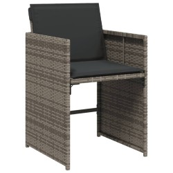 Ensemble à manger de jardin 9 pcs coussins gris résine tressée 513586513586
