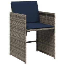 Ensemble à manger de jardin 5 pcs coussins gris résine tressée 513589513589