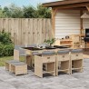 Ensemble à manger de jardin et coussins 11 pcs mélange beige 513591513591