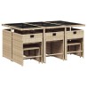 Ensemble à manger de jardin et coussins 11 pcs beige poly rotin 513593513593