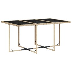 Ensemble à manger de jardin et coussins 11 pcs beige poly rotin 513593513593