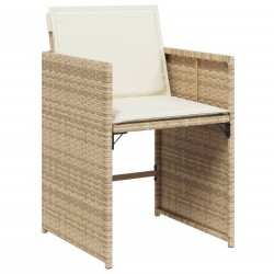Ensemble à manger de jardin et coussins 7 pcs beige poly rotin 513598513598