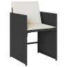 Ensemble à manger de jardin coussins 7pcs Noir Résine tressée 513599513599