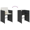 Ensemble à manger de jardin coussins 7pcs Noir Résine tressée 513599513599
