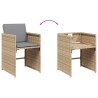 Ensemble à manger de jardin coussins 7 pcs mélange beige rotin 513600513600