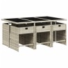Ensemble à manger de jardin et coussins 7 pcs gris clair rotin 513601513601