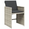 Ensemble à manger de jardin et coussins 7 pcs gris clair rotin 513601513601