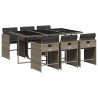 Ensemble à manger de jardin et coussins 7 pcs gris rotin 513604513604