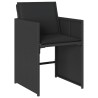 Ensemble à manger de jardin coussins 7pcs Noir Résine tressée 513605513605