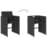 Ensemble à manger de jardin coussins 7pcs Noir Résine tressée 513605513605