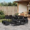 Ensemble à manger de jardin 11 pcs coussins noir résine tressée 513610513610