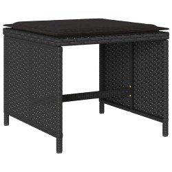 Ensemble à manger de jardin 11 pcs coussins noir résine tressée 513610513610