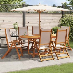 Chaises pliables de jardin lot de 6 bois d'acacia et textilène 513625513625