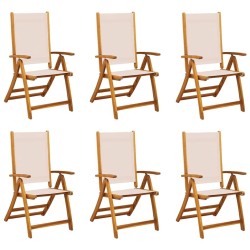 Chaises pliables de jardin lot de 6 bois d'acacia et textilène 513625513625