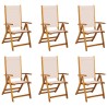Chaises pliables de jardin lot de 6 bois d'acacia et textilène 513625513625
