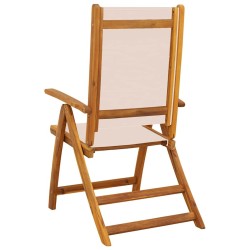 Chaises pliables de jardin lot de 6 bois d'acacia et textilène 513625513625