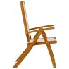 Chaises pliables de jardin lot de 6 bois d'acacia et textilène 513625513625