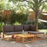 Ensemble de canapés de jardin 5 pièces avec coussins en bois d'acacia et corde 513628513628