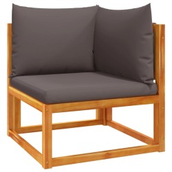 Ensemble de canapés de jardin 5 pièces avec coussins en bois d'acacia et corde 513628513628