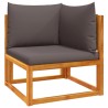 Ensemble de canapés de jardin 5 pièces avec coussins en bois d'acacia et corde 513628513628
