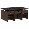 Ensemble à manger de jardin et coussins 11 pcs marron rotin 513662513662