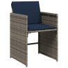 Ensemble à manger de jardin 9 pcs coussins gris résine tressée 513663513663