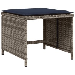 Ensemble à manger de jardin 9 pcs coussins gris résine tressée 513663513663