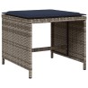 Ensemble à manger de jardin 9 pcs coussins gris résine tressée 513663513663
