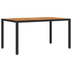 Ensemble à manger de jardin et coussins 5 pcs noir rotin acacia 513666513666