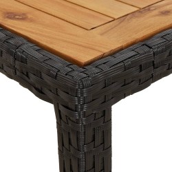 Ensemble à manger de jardin et coussins 5 pcs noir rotin acacia 513668513668
