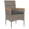 Ensemble à manger de jardin et coussins 5 pcs gris rotin acacia 513669513669