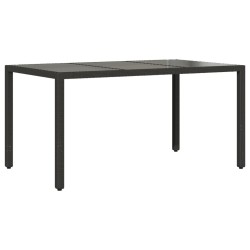 Ensemble à manger de jardin et coussins 5 pcs noir rotin verre 513671513671
