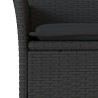 Ensemble à manger de jardin et coussins 5 pcs noir rotin verre 513671513671