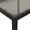 Ensemble à manger de jardin et coussins 5 pcs noir rotin verre 513674513674