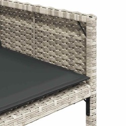 Ensemble à manger de jardin 11pcs avec coussins gris poly rotin 513677513677