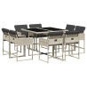 Ensemble à manger de jardin et coussins 9 pcs gris clair rotin 513680513680
