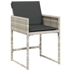 Ensemble à manger de jardin et coussins 9 pcs gris clair rotin 513680513680