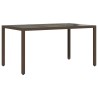 Ensemble à manger de jardin et coussins 5pcs marron rotin verre 513688513688