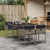 Ensemble à manger de jardin 5 pcs coussins gris résine tressée 513691513691