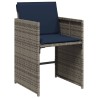 Ensemble à manger de jardin 5 pcs coussins gris résine tressée 513691513691