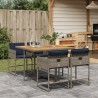 Ensemble à manger de jardin 5 pcs coussins gris résine tressée 513692513692