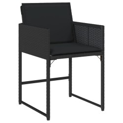 Ensemble à manger de jardin coussins 7pcs Noir Résine tressée 513694513694