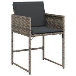 Ensemble à manger de jardin et coussins 7 pcs gris rotin 513695513695